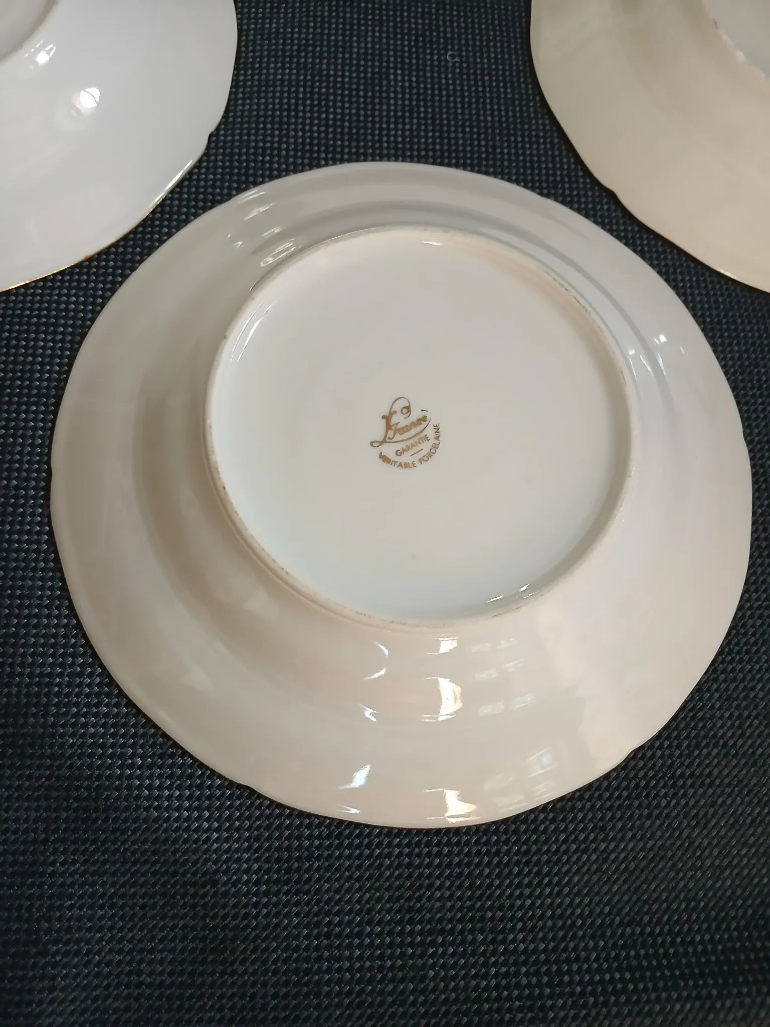 6 antique deep plates in porcelain