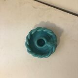 Bougeoir et cendrier en faïence turquoise