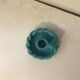 Turquoise earthenware candle holder and ashtray