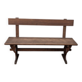 Oak bench with backrest
