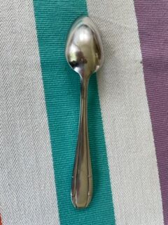 12 small silver metal spoons