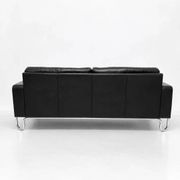 3-seater sofa W.H. Gispen for Dutch Originals, black leather and chrome