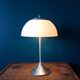 Lampe champignon blanche et alu brossé