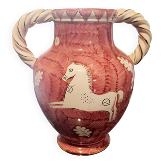 Vase italien artisanale en céramique vintage