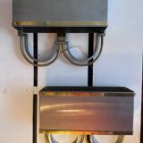 Paire d’appliques inox et laiton