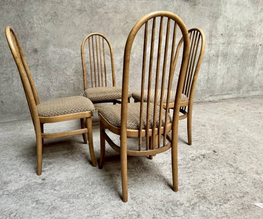 Series Set of 4 Baumann Eden Vintage chairs with fabric seat
