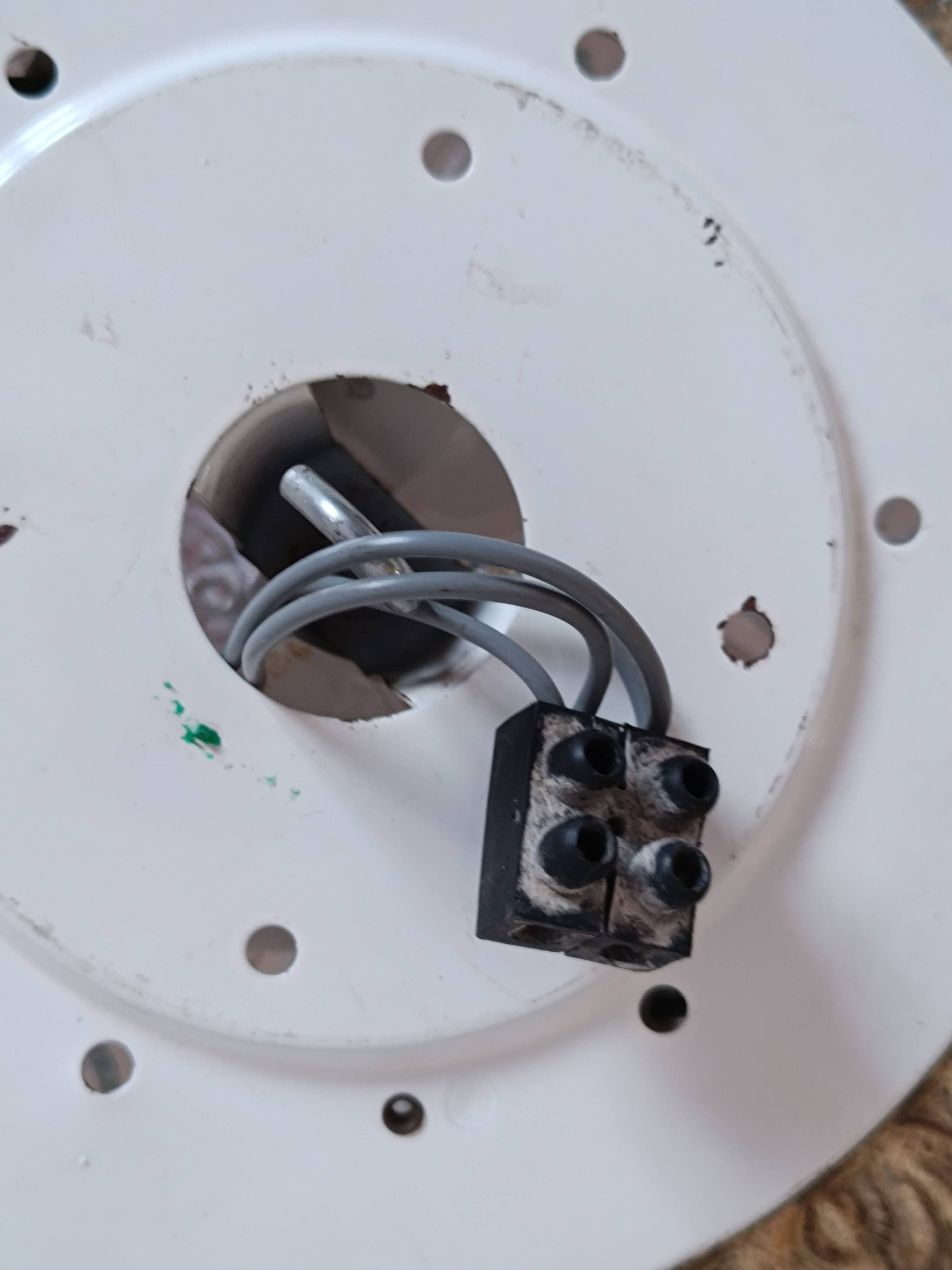 1960s molded glass ceiling light with brass crown