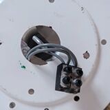 1960s molded glass ceiling light with brass crown