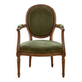 Lot de 1 fauteuil Louis XVI en bois vert