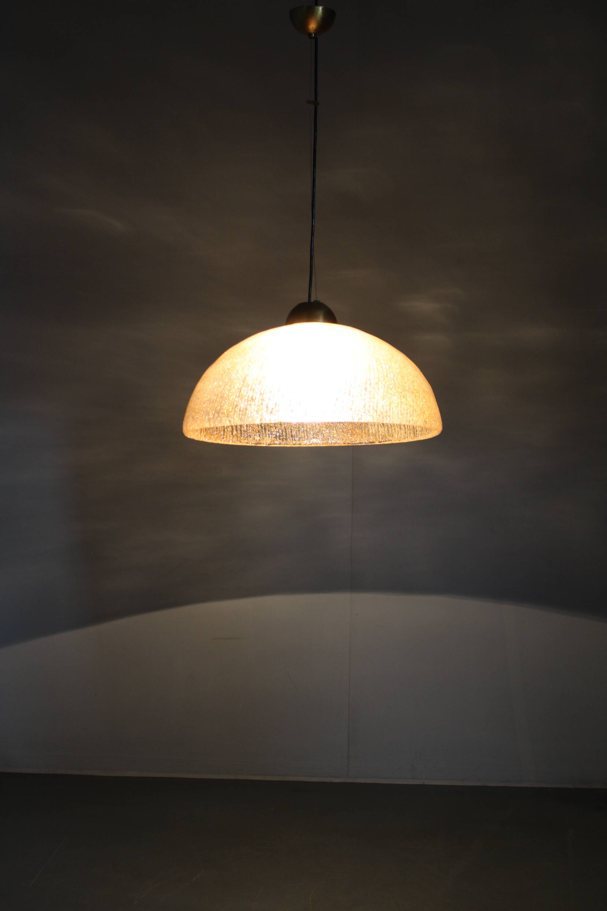 1970s Glass Pendant Light , Italy
