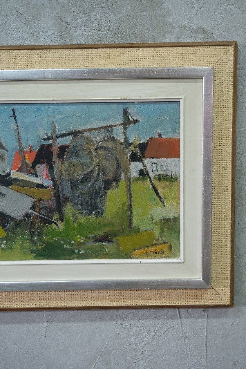 John Börén ( 1903-1983 ), Swedish Modern Painting, 1960s, Oil on Panel, Framed