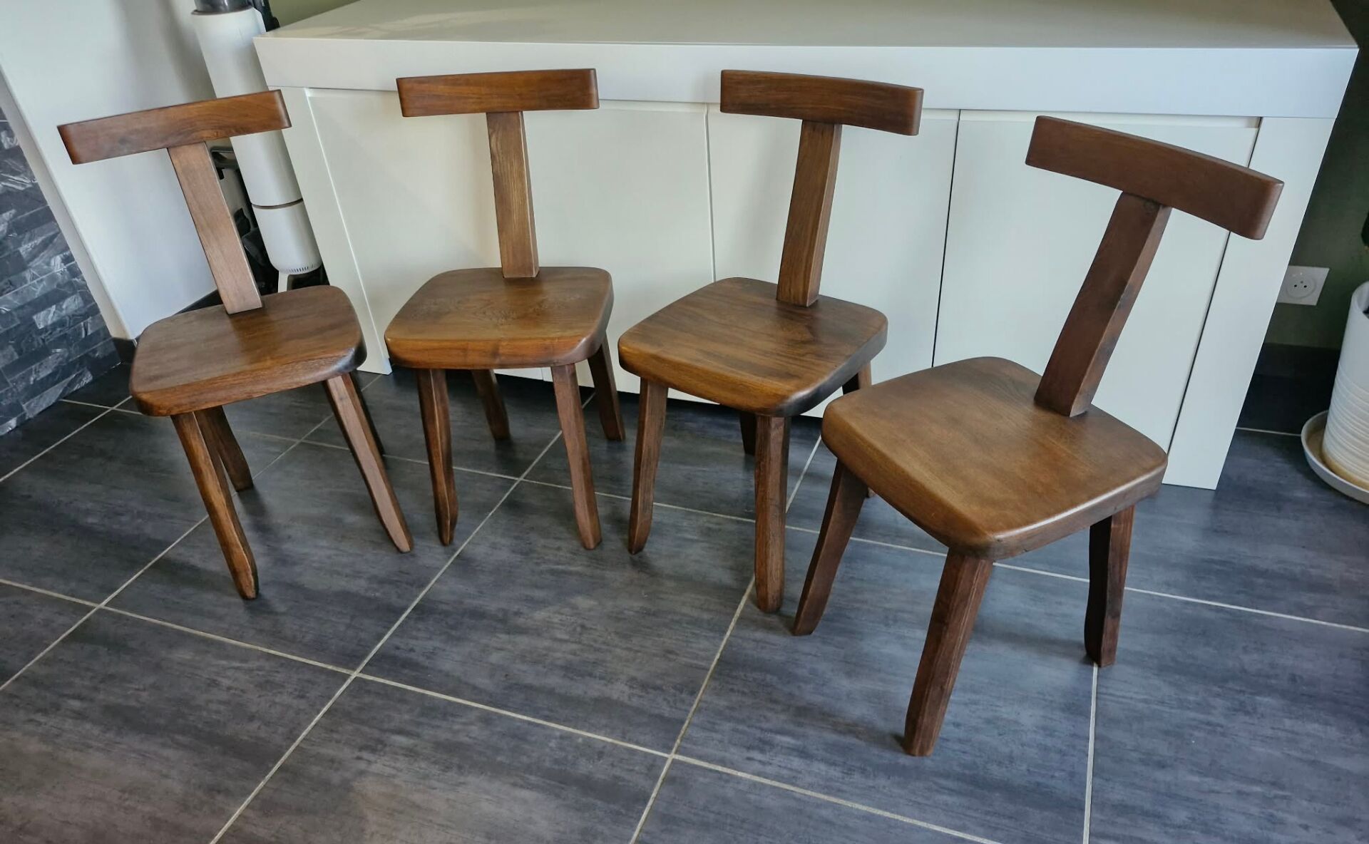 Set of 4 T chairs by Olavi Hanninen, 1960s