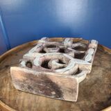 Old candlestick with 3 branches in cut stone with fine engravings.