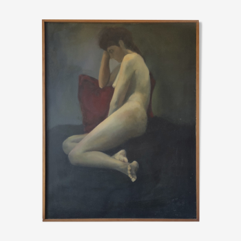 Nude woman painting