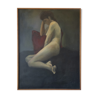 Nude woman painting