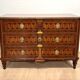 Austrian Louis XVI Commode in Walnut Veneer with Inlays and Gold Plate, 1790s