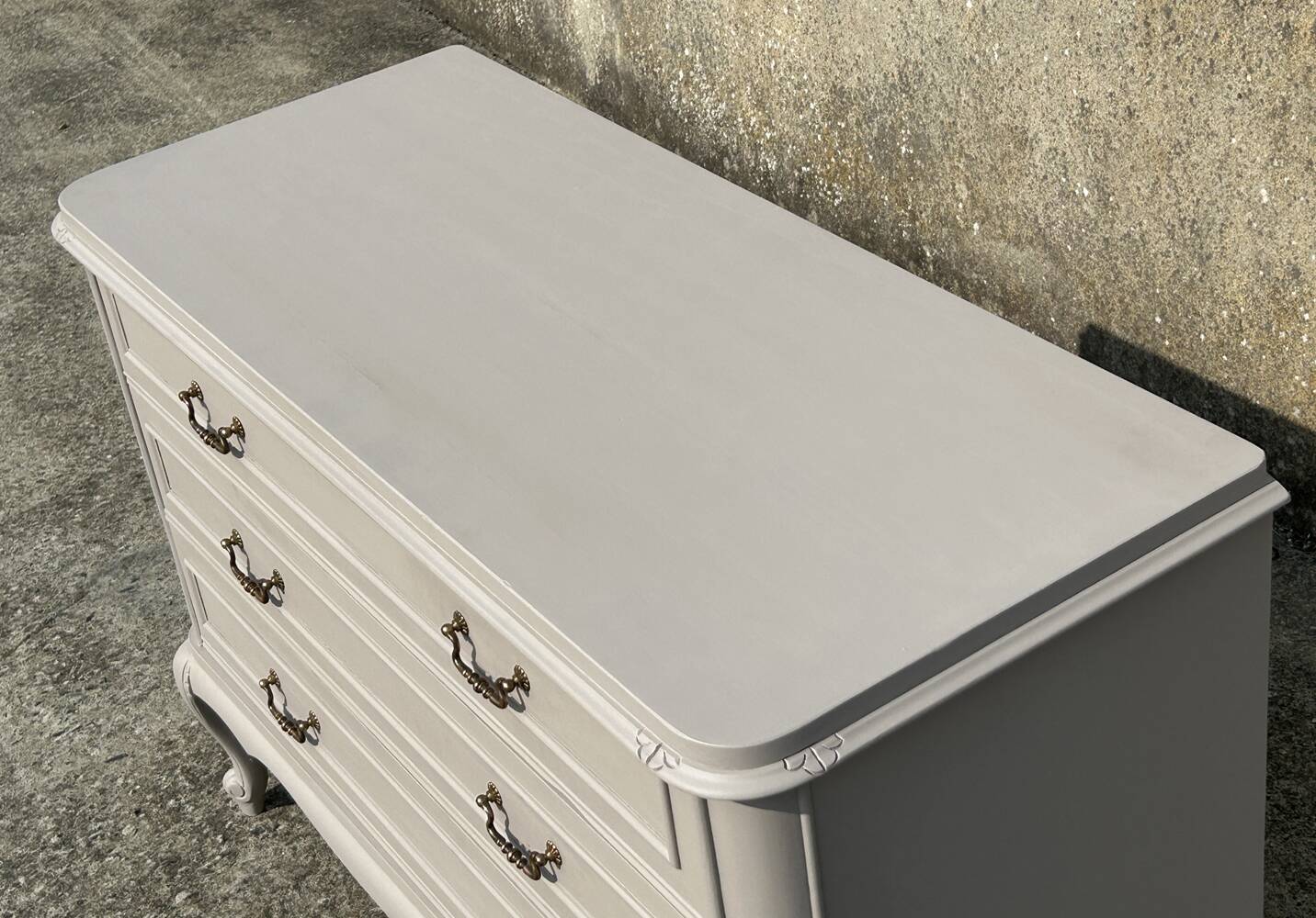 Louis XV style chest of drawers with 3 cherry wood drawers, 1960s