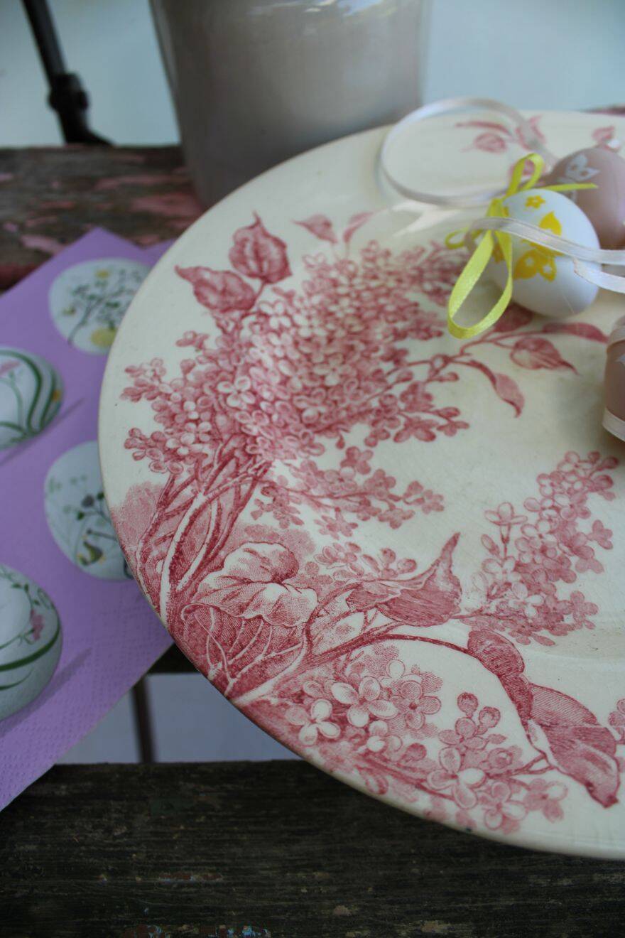 Coupe sur pied en porcelaine GIEN