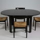 Vintage black lacquered dining set, Italy 1970s