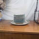 Henriot Quimper RM Octagonal Dessert Service Breton Couple Art Deco Style