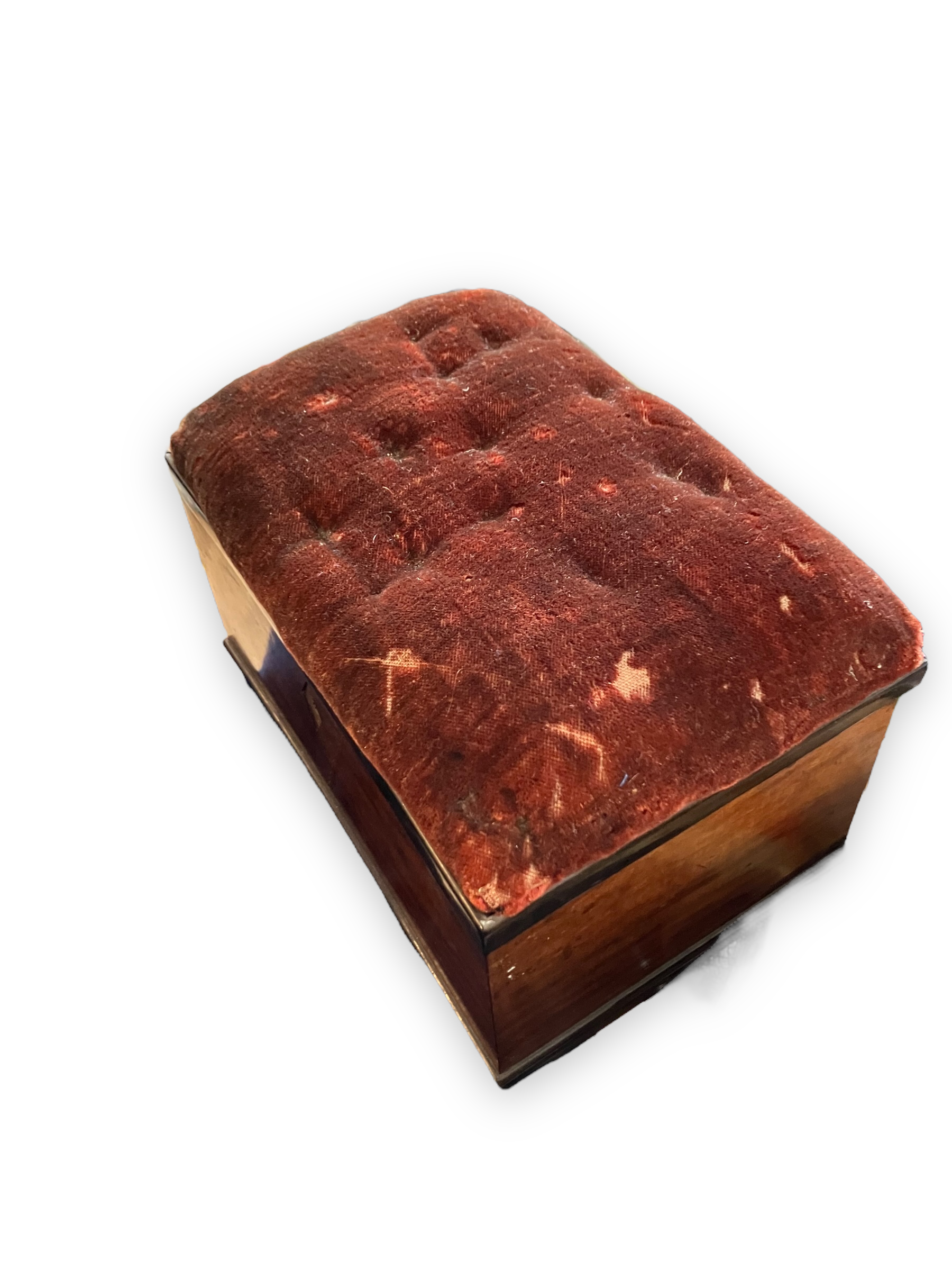 Jewel box in veneer and velvet wood