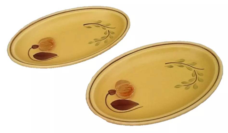 1960s 2 dishes Ateliers du Revernay France (Digoin Saône-et-Loire) Matte stoneware