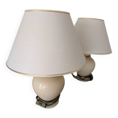 Set of 2 Crackled Ceramic Table Lamps with Gilding – Maison Le Dauphin
