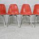 Ray & Charles Eames, Herman Miller edition, set of 4 orange chairs. Circa 1960