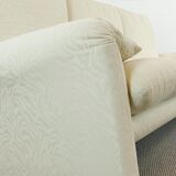 Maralunga 3-seat Sofa with Footrest in offwhite by Vico Magistretti for Cassina, Italy