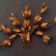Monumental Vintage Wall Lamp with Golden Leaf Decor by Hans Kögl, 1960s