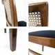 Lot de 4 chaises vintage en bois, cannage viennois et assise noire
