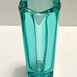 Postmodern Thick Teal Blown Glass Vase #472 by Jiri Zejmon, Czech Republic