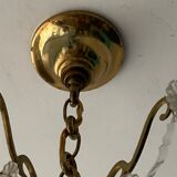 Bronze chandelier and crystal tassels, Louis XVI style