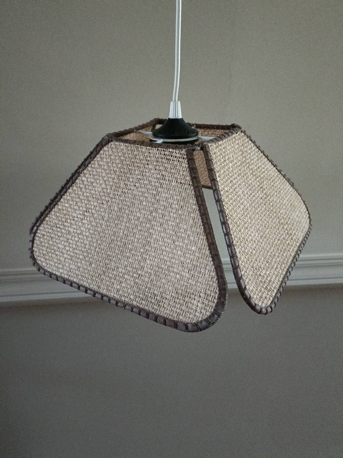 Vintage rattan blade pendant light