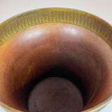 Art Deco champagne cooler in copper and brass with relief patterns, Sweden, 1930s.