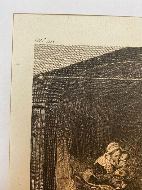 Rembrandt, La famille du bûcheron, gravure par J. Oortman, XIXème siècle