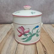 Small covered pot Sarreguemines with an old floral design – vintage charm