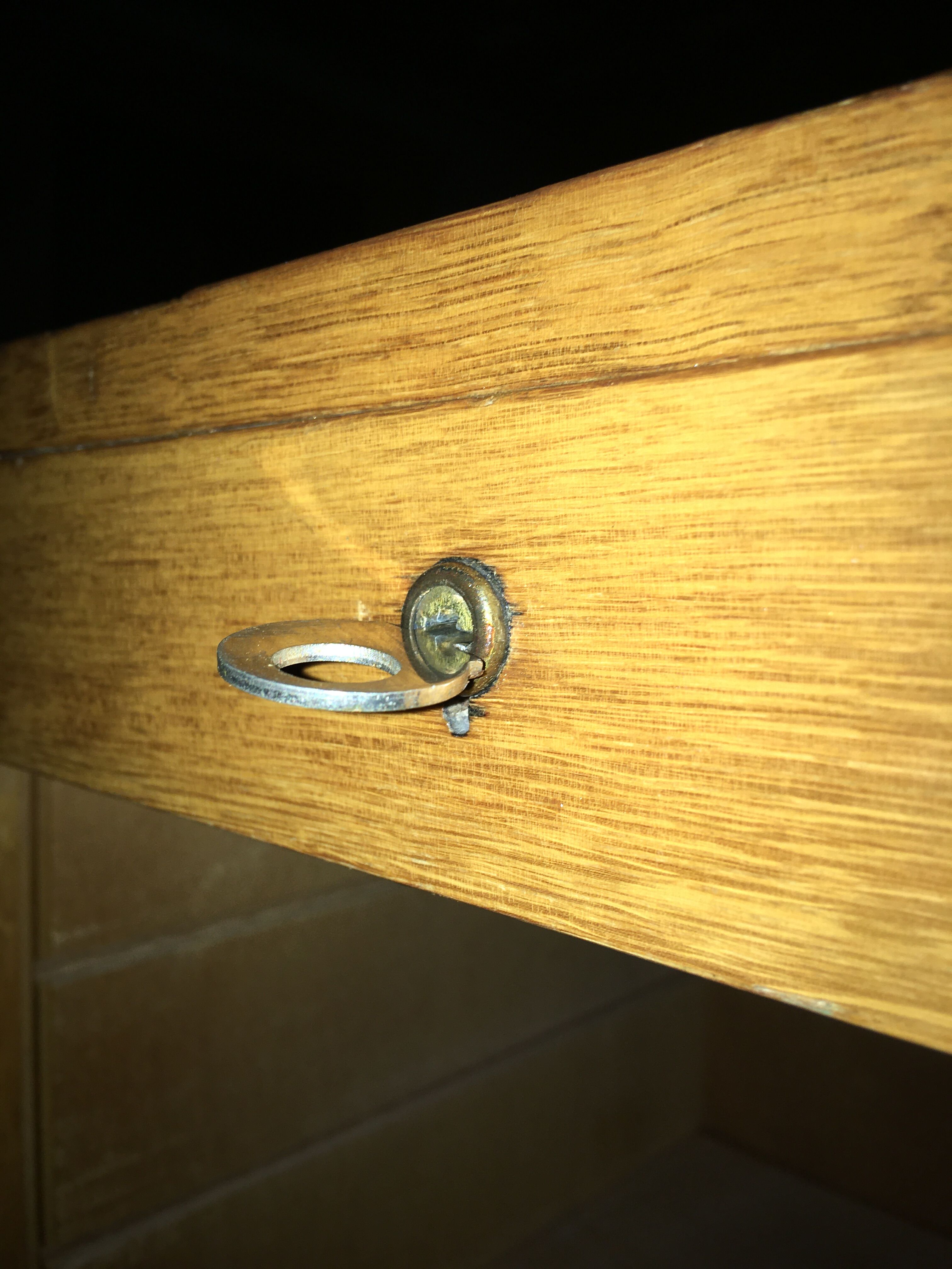 Gold oak double curtain binder