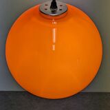 Orange opaline ball pendant light, 60s/70s