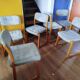 Ensemble de 6 chaises traineau, années 70