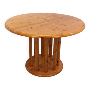 Table à manger ronde scandinave vintage style Rainer Daumiller en pin