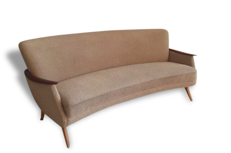Set arc + 2 chairs 50s 60s Danish sofa good condition