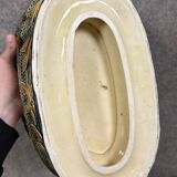 Large planter in colored slip with antique decoration