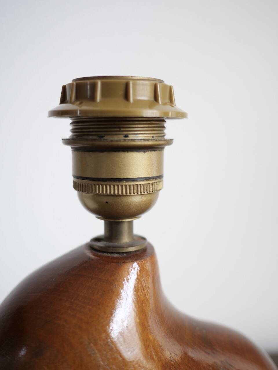 1960s free form wooden bedside lamp