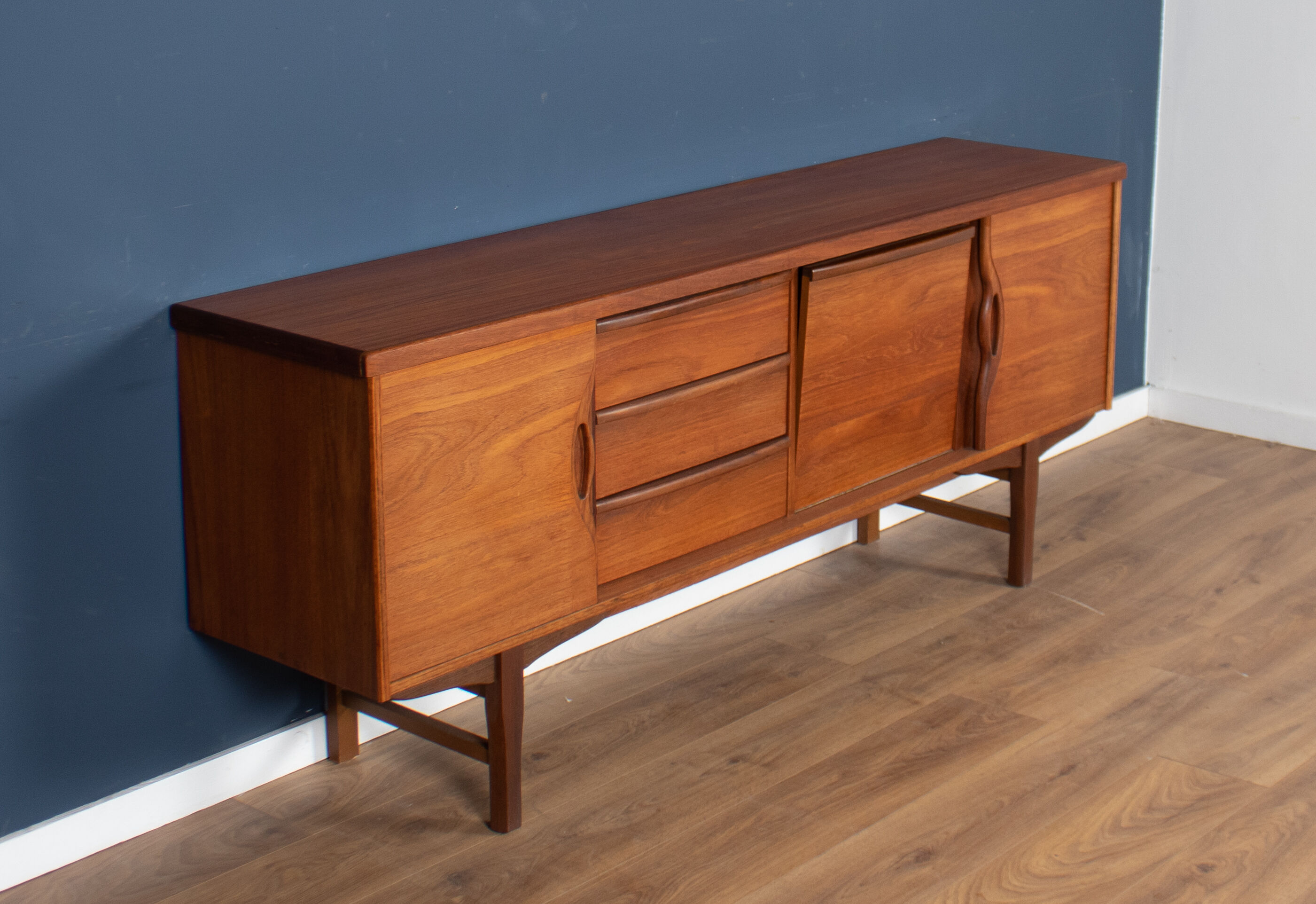 Retro teak 1960s long mid century sideboard by jentique