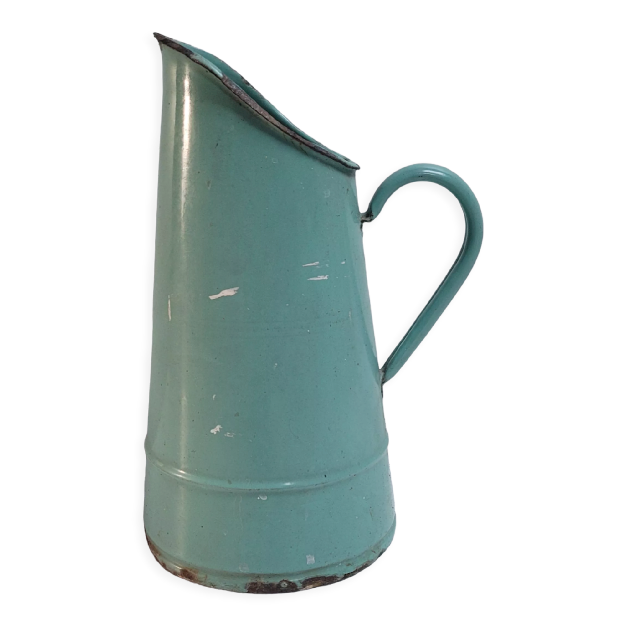 Green enamelled pitcher