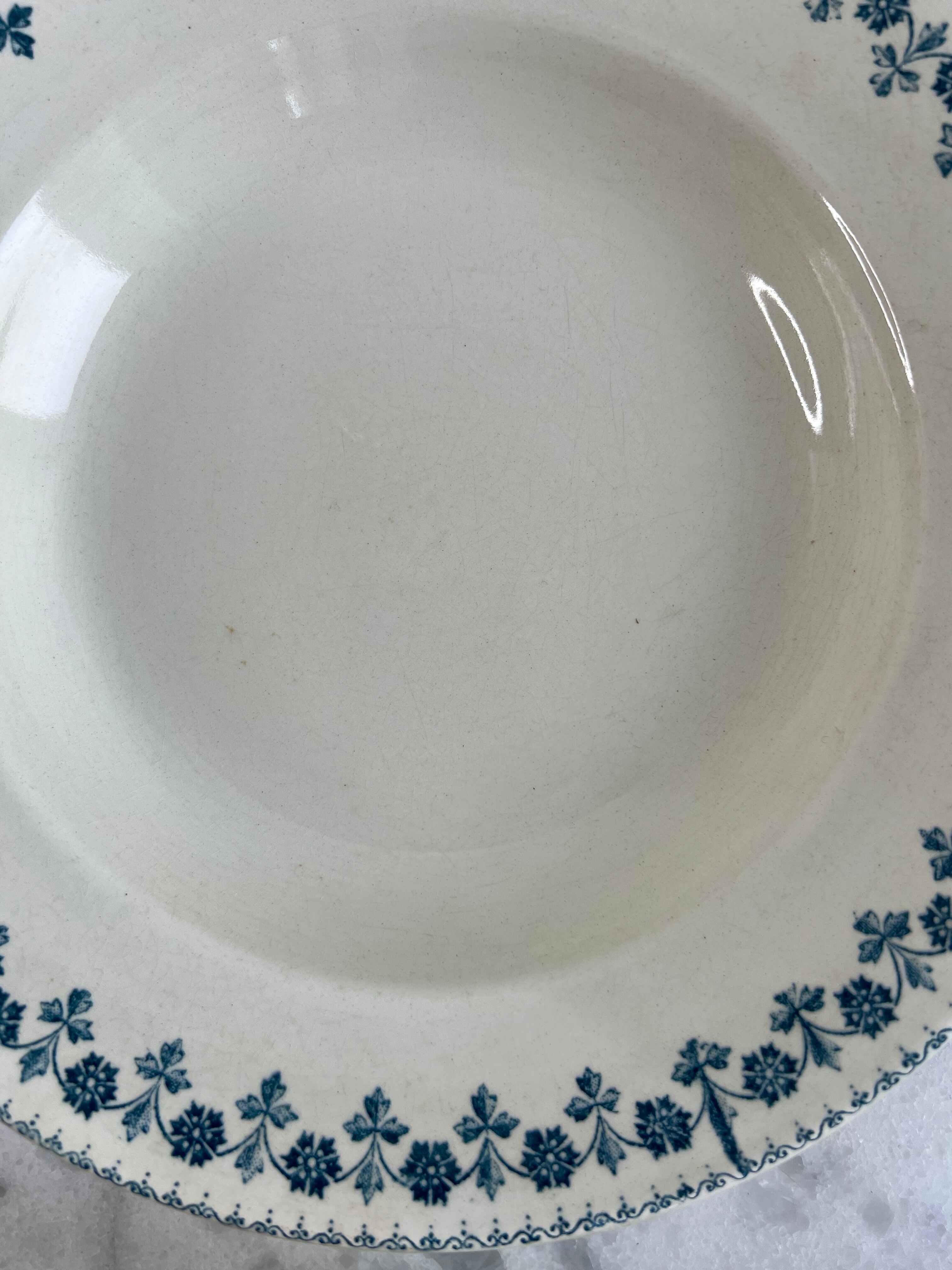 Set of 2 deep plates, ironstone LG Barreau.