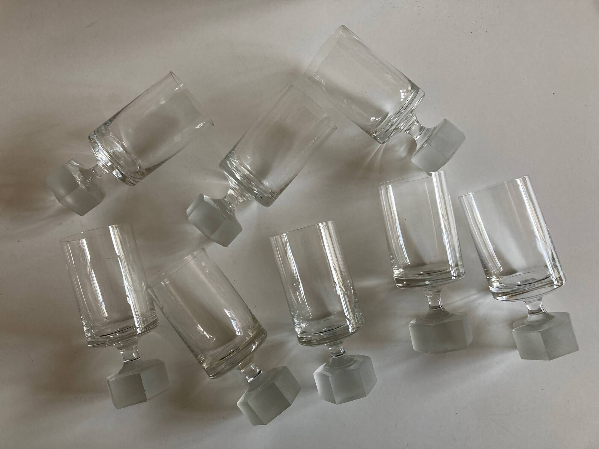 Set of 8 Scandinavian crystal tumbler glasses