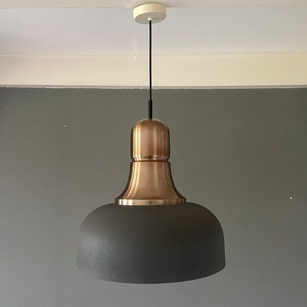 Lampe suspendue en aluminium design hollandais 1970s 80s vintage faite par Raak Amsterdam