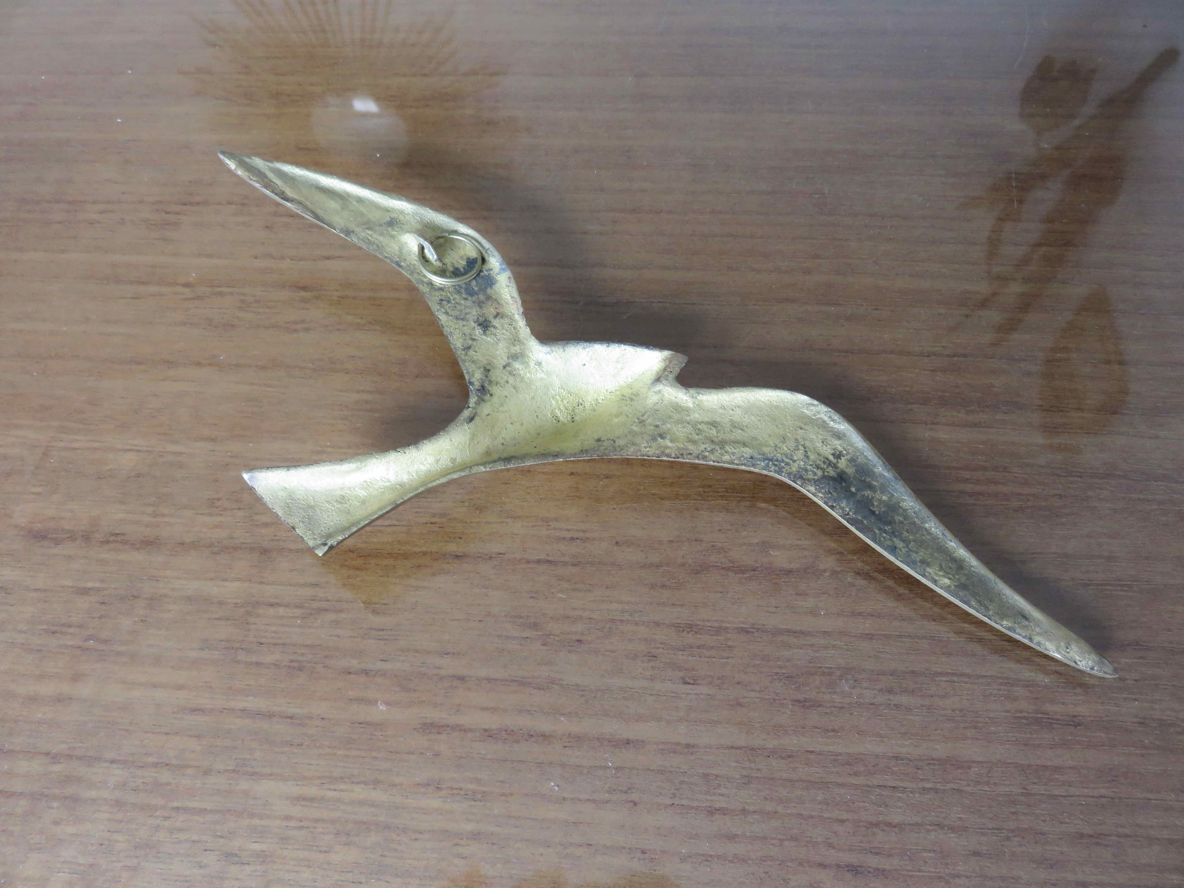 Seagull, bird, swallow, brass wall decoration 1970